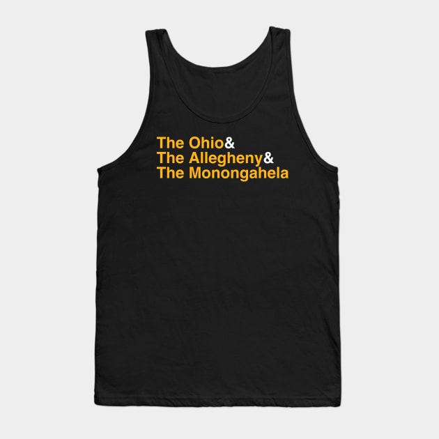 Pittsburgh Three Rivers Classic Helvetica & List Tank Top by dutchlovedesign